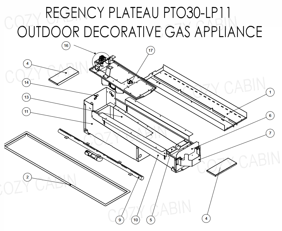 Plateau Outdoor Decorative LP Gas Appliance (PTO30-LP11) #PTO30-LP11